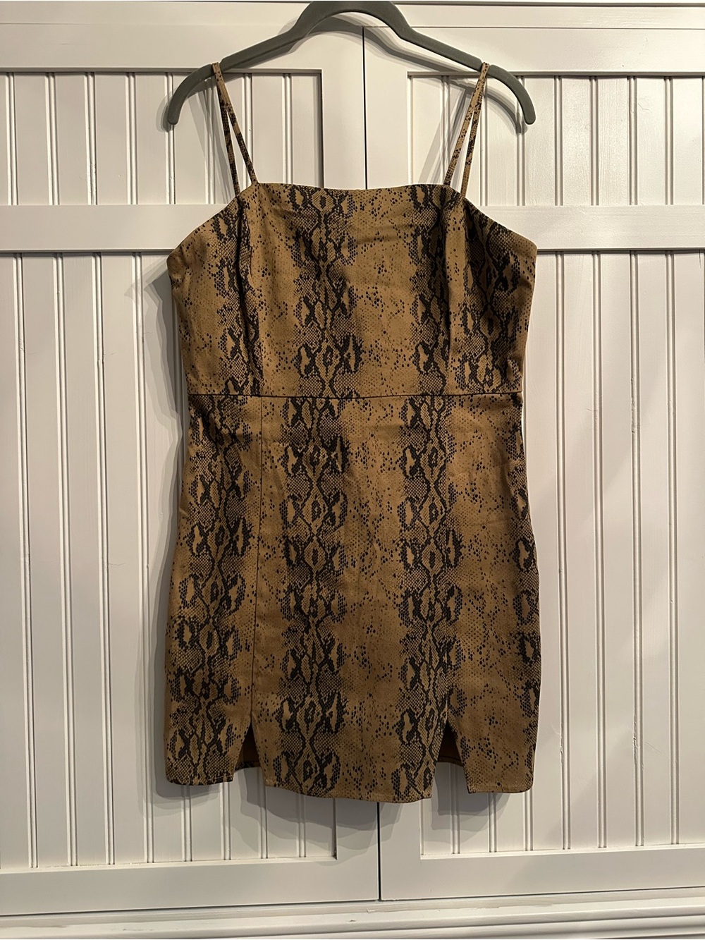 Wild Honey Snake-Print Mini Dress in Brown Size L